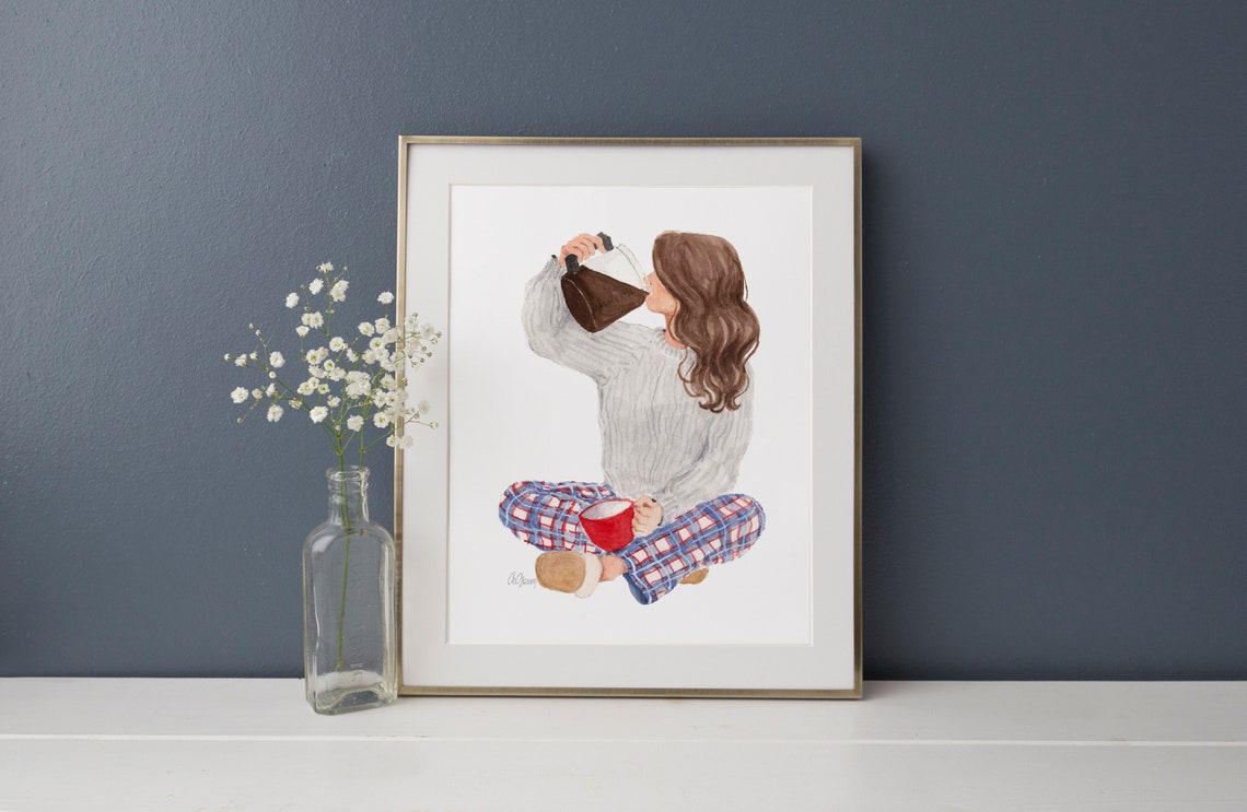 Coffee Lover Print Art Coffee More Coffee Illustration Print Coffee Addict Poster - Image 2