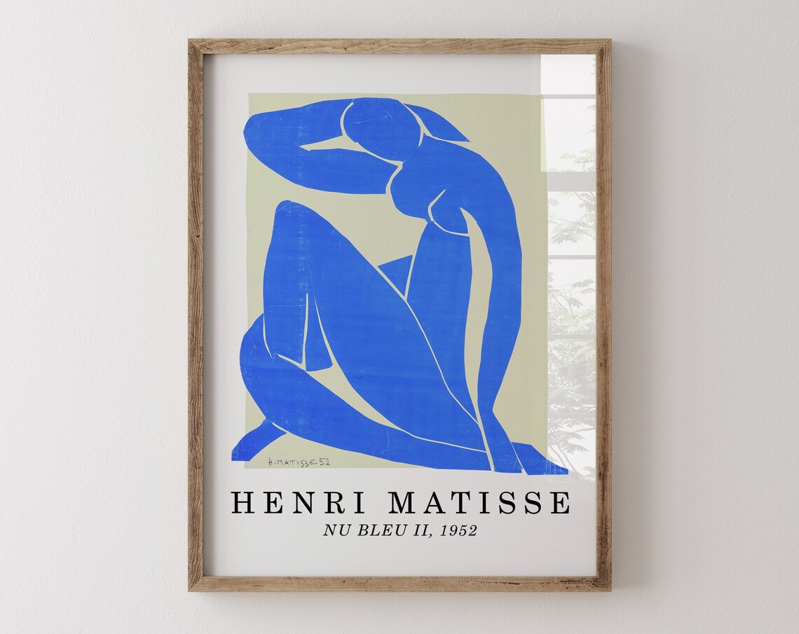 Henri Matisse Nu Bleu II 1952 Cobalt Blue Cut Out Museum Poster