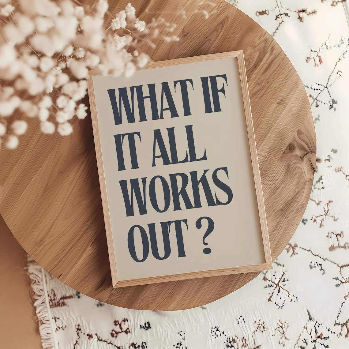 What If It All Works Out Dark Blue Poster Print - Image 2