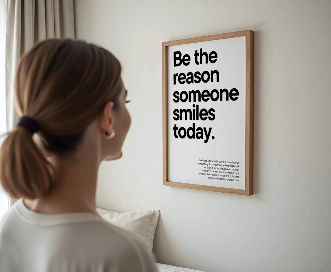 Be The Reason Someone Smiles Today Typography Poster - Image 2
