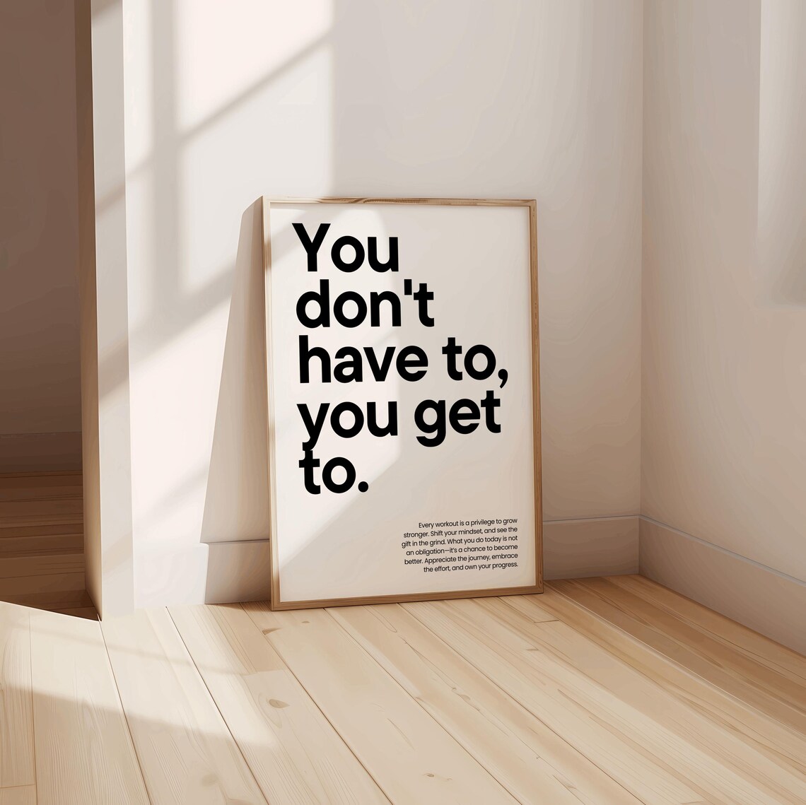 You Dont Have To You Get To Workout Gym Mindset Quote Wall Poster - Image 3