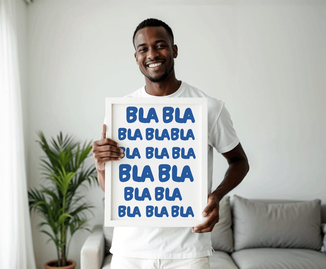 Bla Typography Funny Entryway Decor Art Print - Image 3