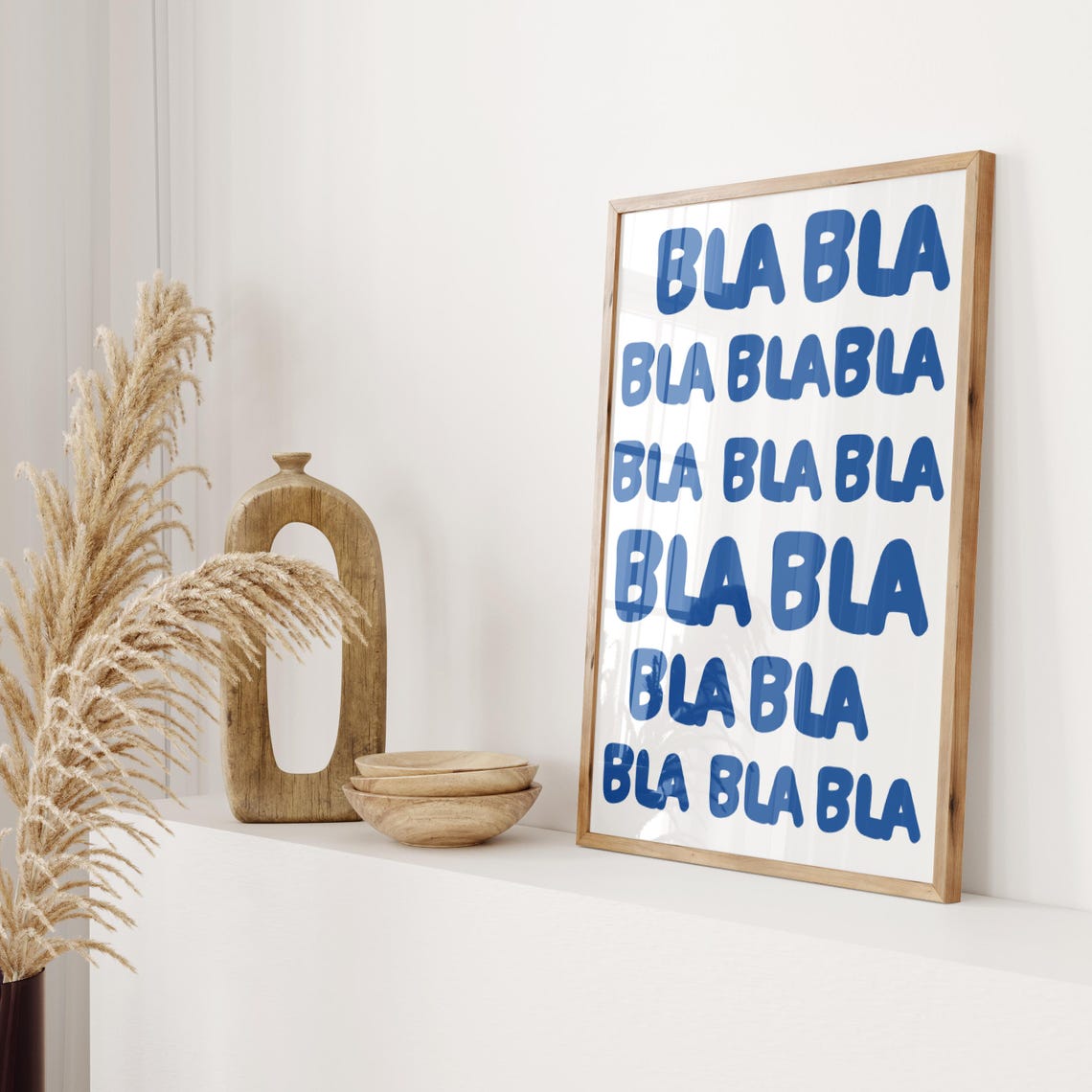 Bla Black and White Typography Humor Art Print - Image 3