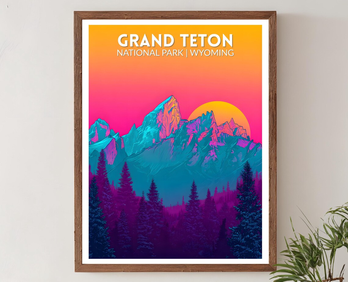Grand Teton National Park, Wyoming Travel Poster