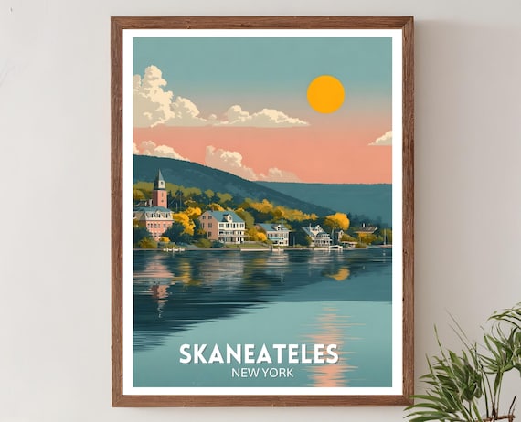Skaneateles New York Vintage Travel Poster