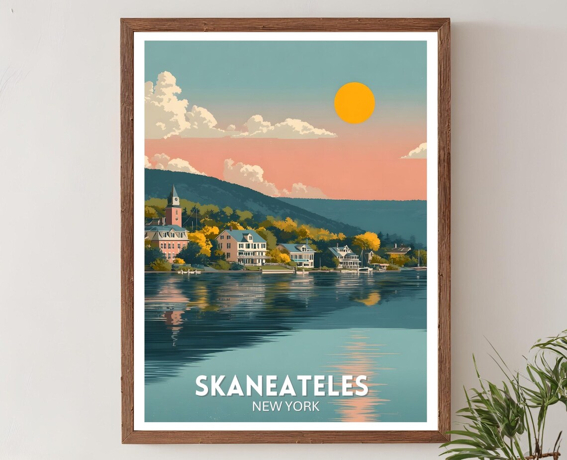 Skaneateles New York Vintage Travel Poster