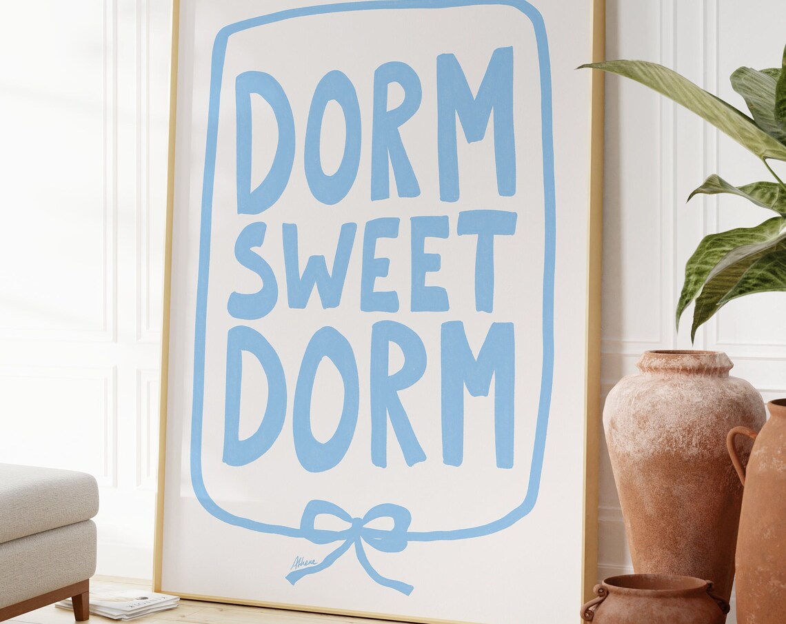 Dorm Sweet Light Blue Coastal Room Decor Art Print