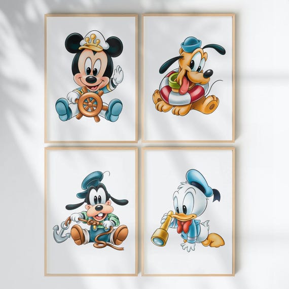 Disney Cruise Baby Boy Nursery Wall Art Nautical Boys Kids Room Decor