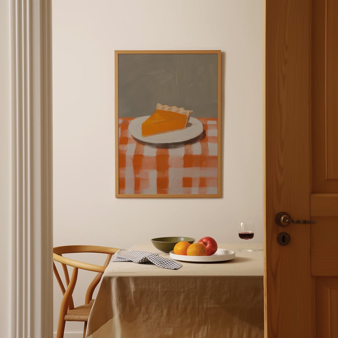 Pumpkin Pie Slice Print Fall Kitchen Thanksgiving Decor