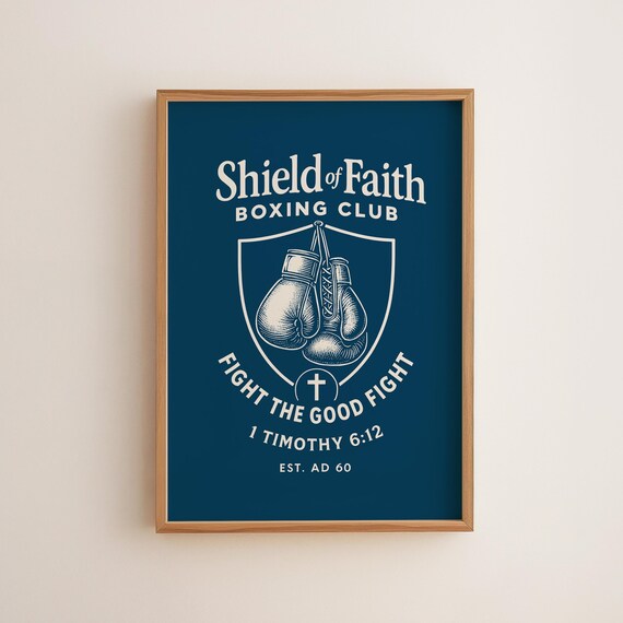 Shield of Faith Boxing Club Fight the Good Fight Vintage Poster