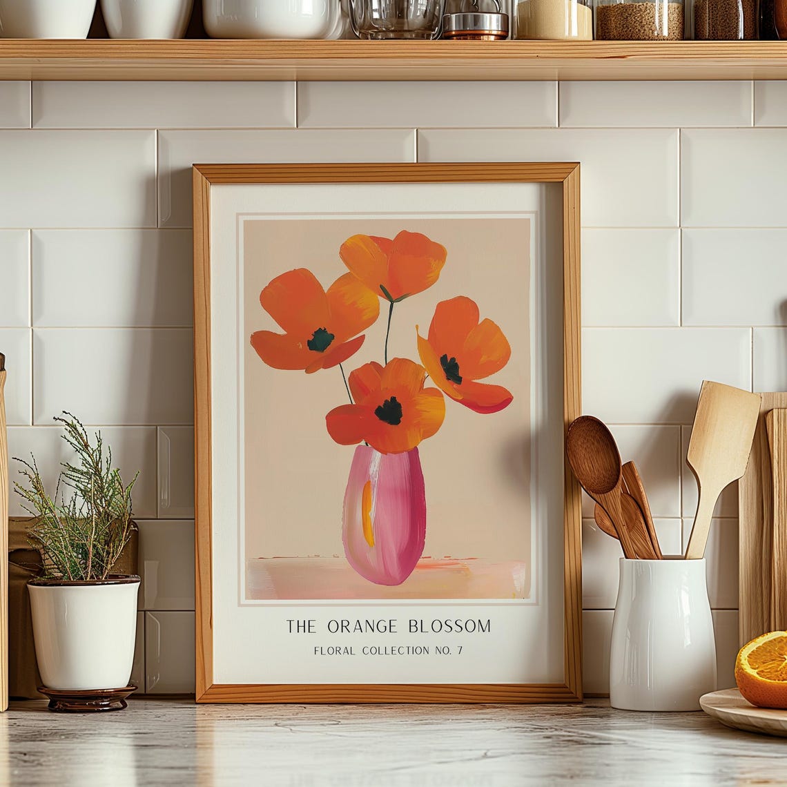 Orange Blossom Print Flower Market Botanical Wall Art