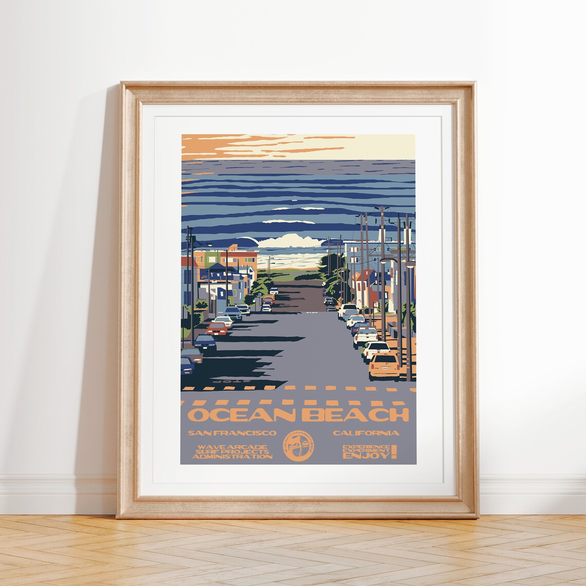 Ocean Beach Vintage National Parks Surf Poster
