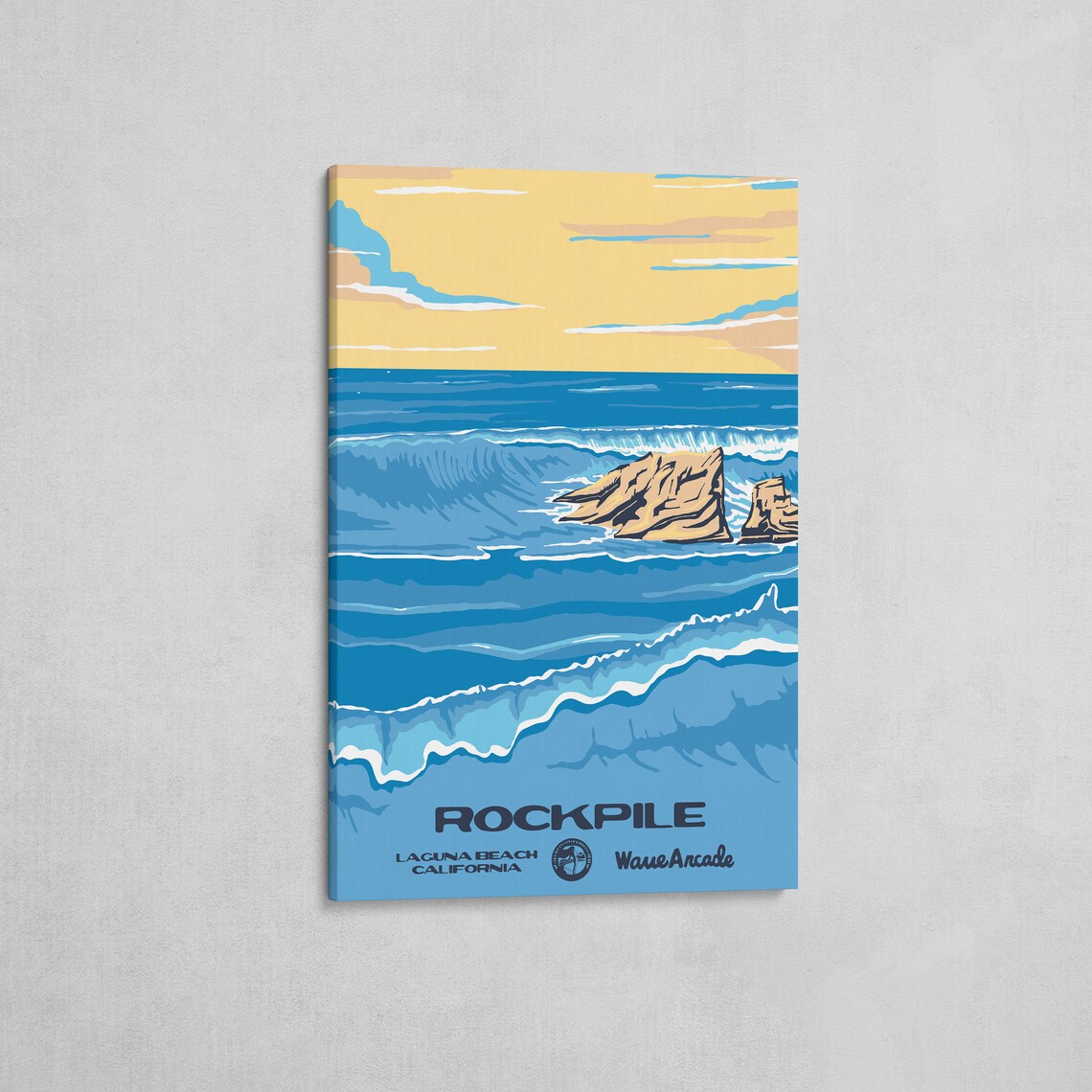 Rockpile Laguna Beach Ca Print National Parks Vintage Style Surf Art Framedunframed Coastal Print - Image 2