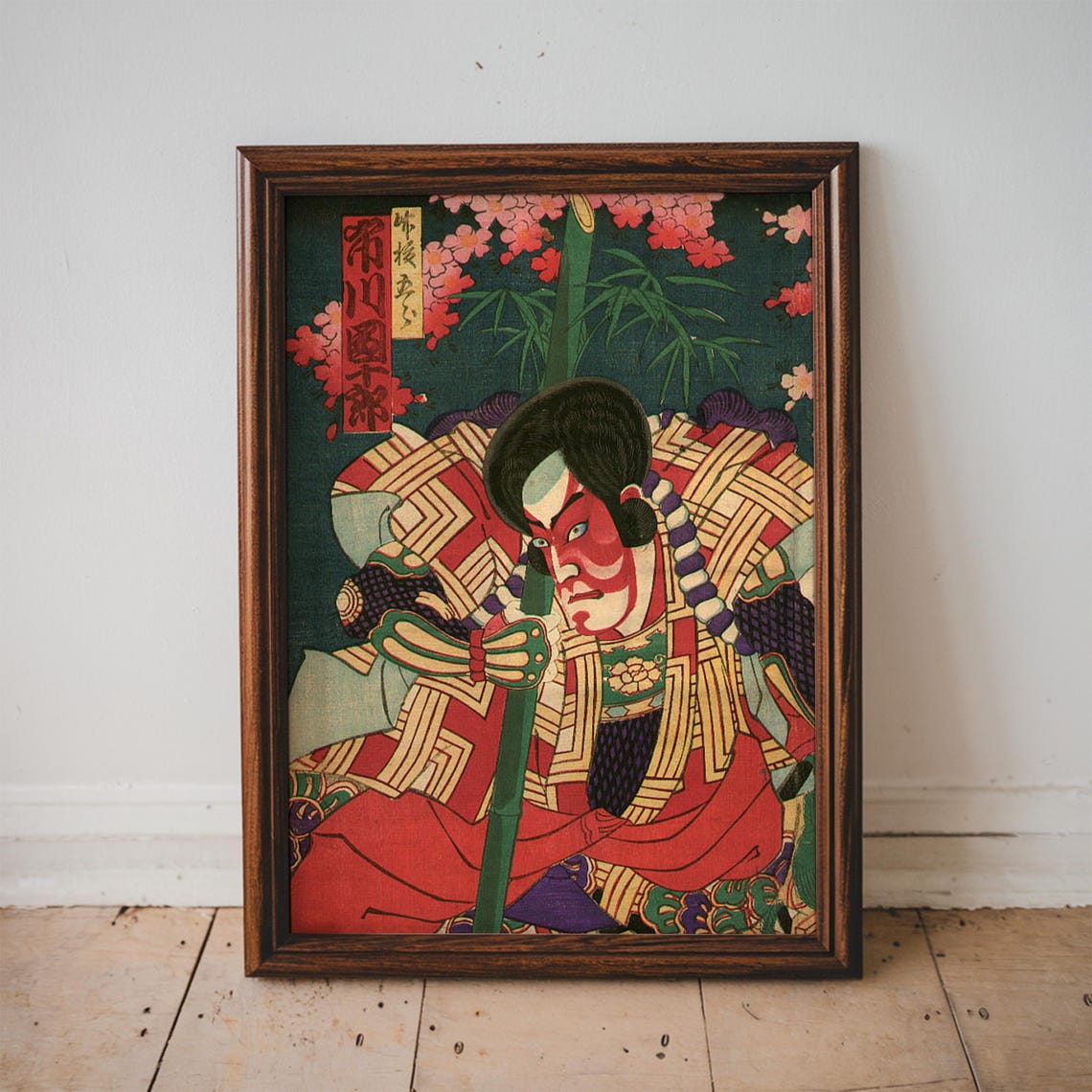 Vintage Japanese Woodblock Print Beauty And Hero Toyohara Chikanobu Art Living Room Large Wall Ukiyoe