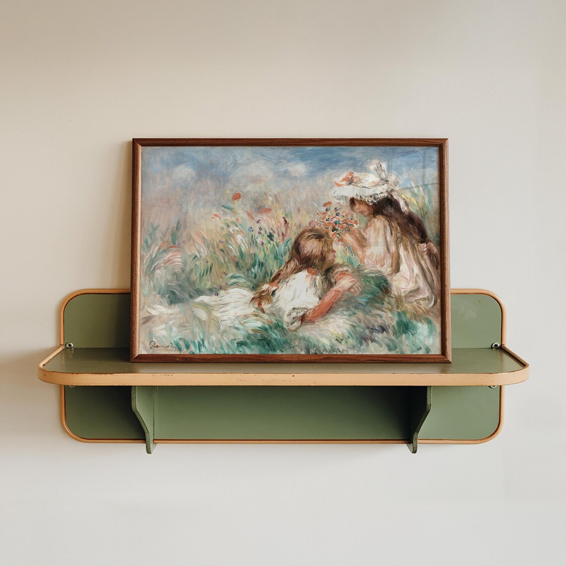 Renoir Girls Picking Flowers Impressionist Garden Art Poster