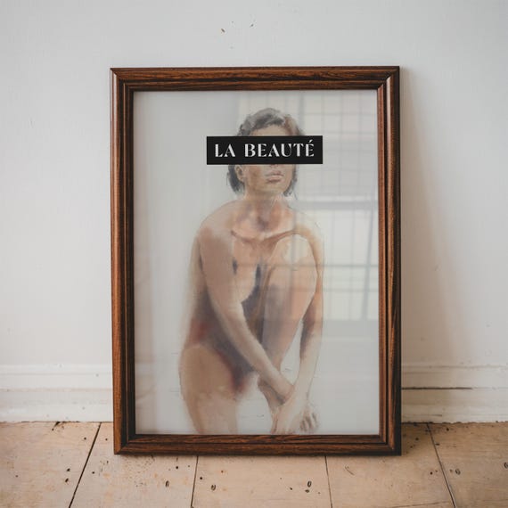 Woman Painting Print La Beaute Portrait Art Body Positive Wall Motivational Decor Spa Esthetician