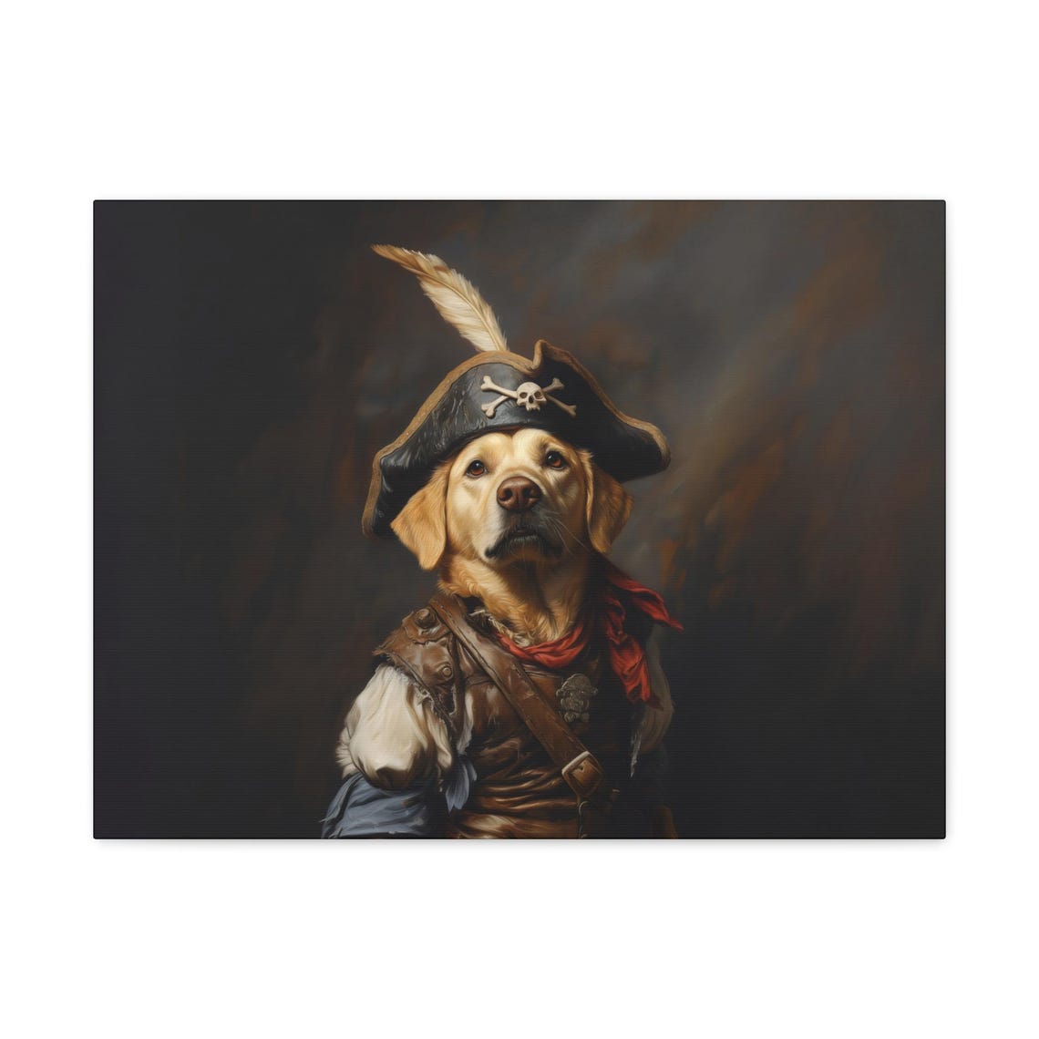 Yellow Lab Pirate Maximalist Eclectic Victorian Print Bold Altered Party Portrait Fantasy Fun Colorful Renaissance Rustic Art - Image 2