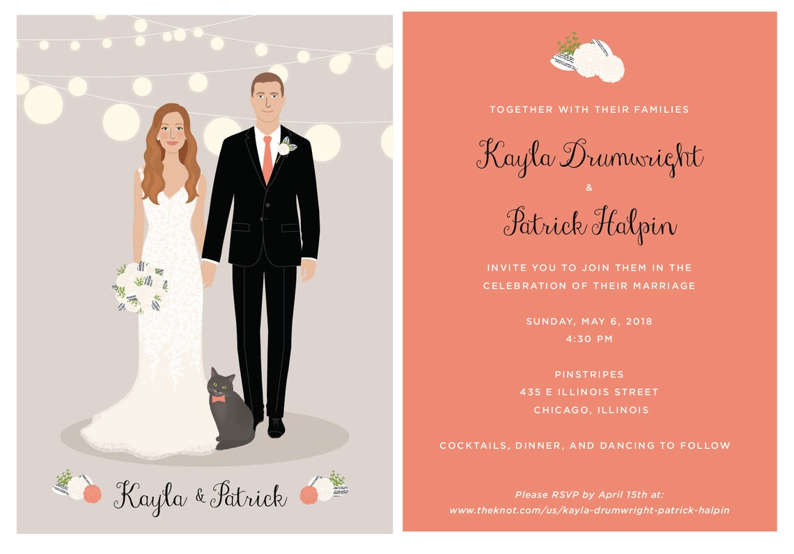 Custom Portrait Wedding Invitation Suite - Image 4