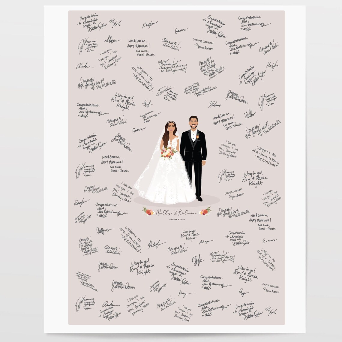 Wedding Guest Book Alternative, Portrait Poster