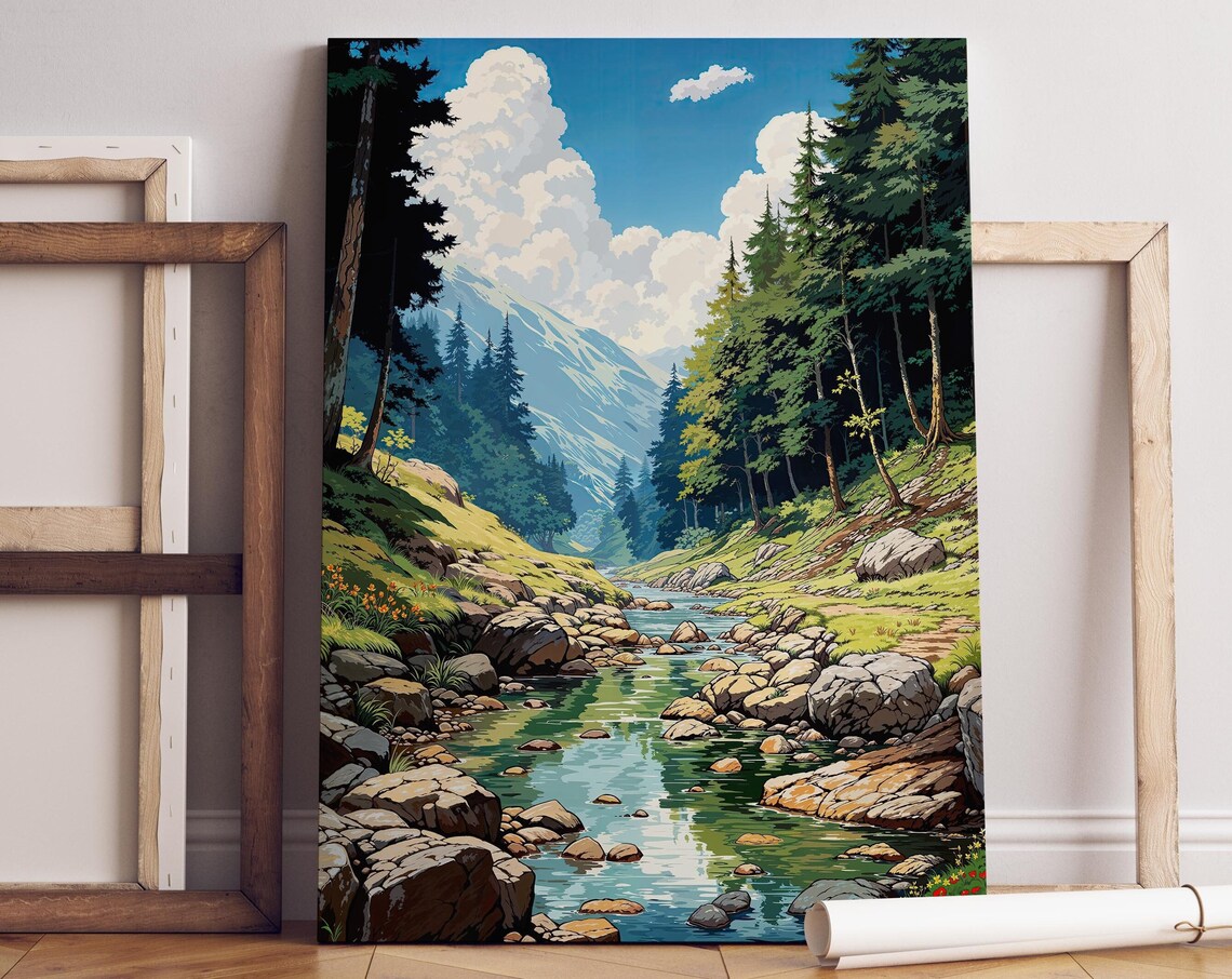 Anime Art Vibrant Lofi Nature Scene Poster - Image 2