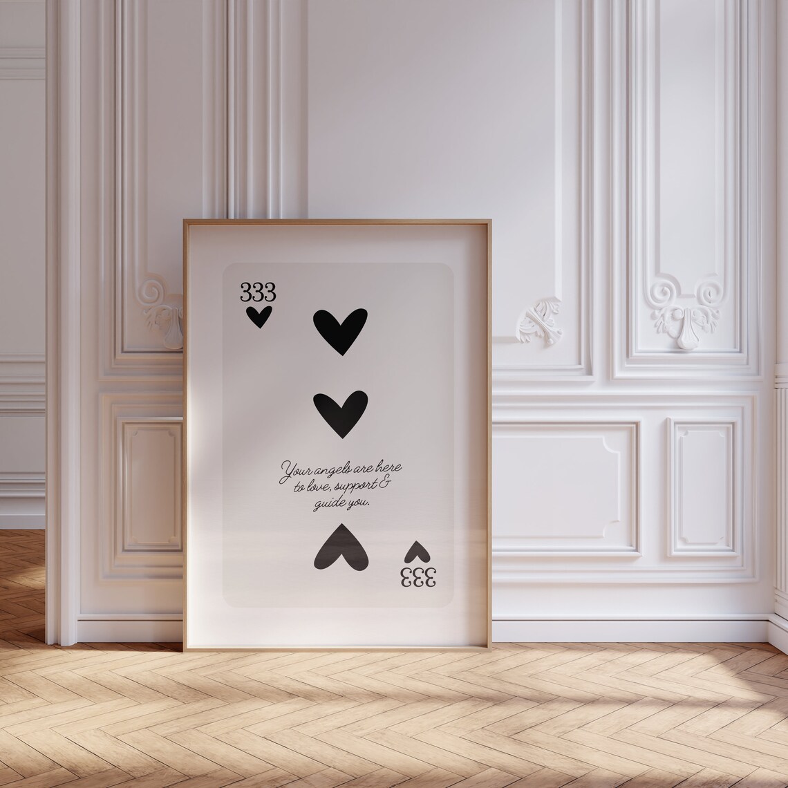 Angel Number 333 Heart Affirmation Playing Card Spiritual Love Poster - Image 2