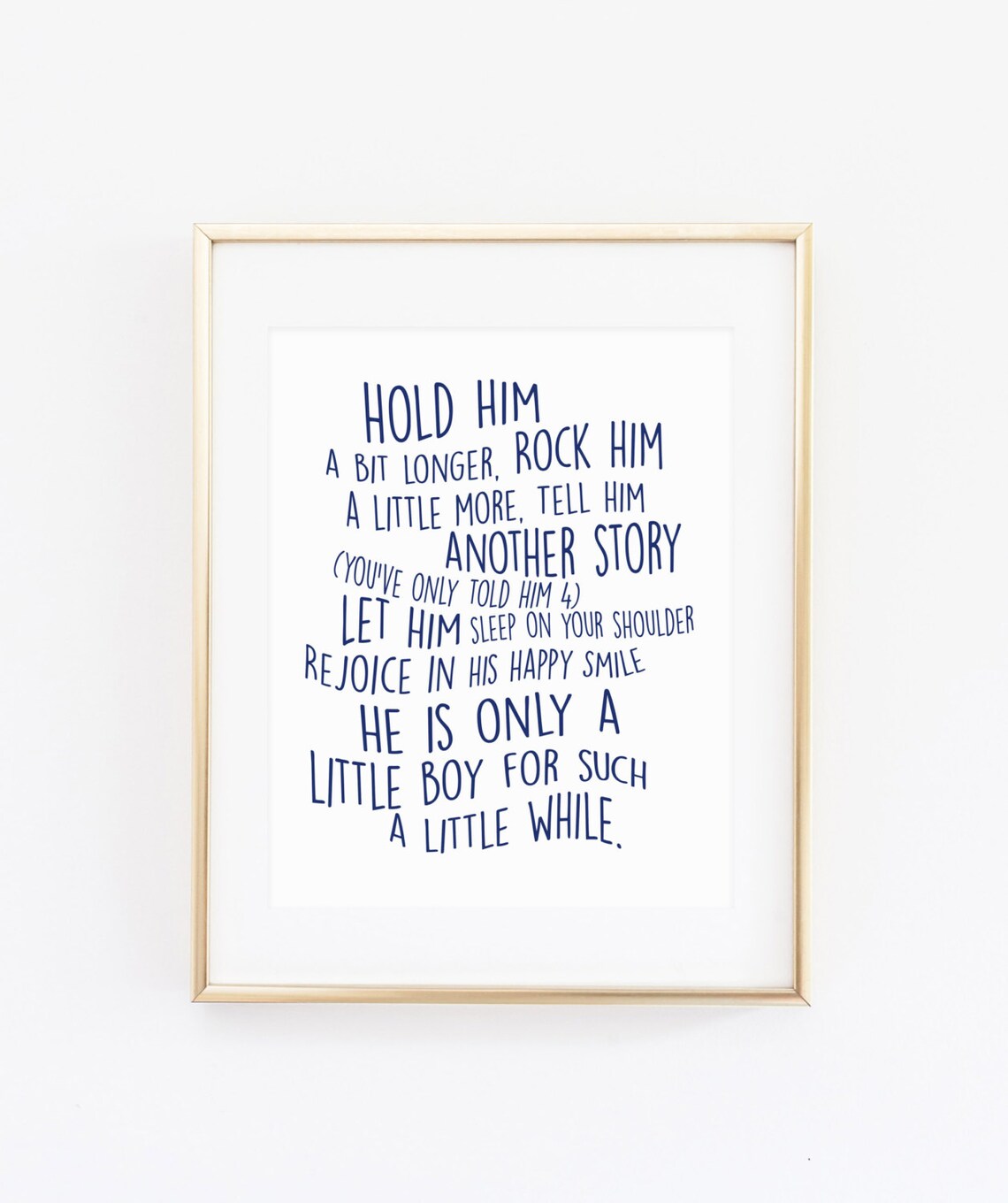 Hold Him a Little Longer Nursery Wall Art Print