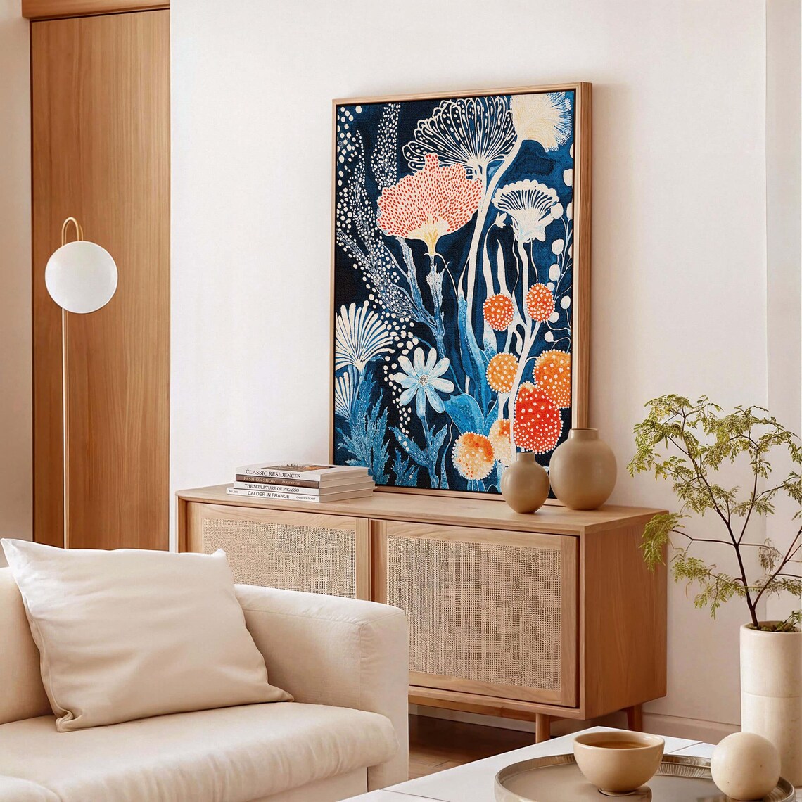Yayoi Kusama Botanical Art, Indigo Wall Art Print - Image 3