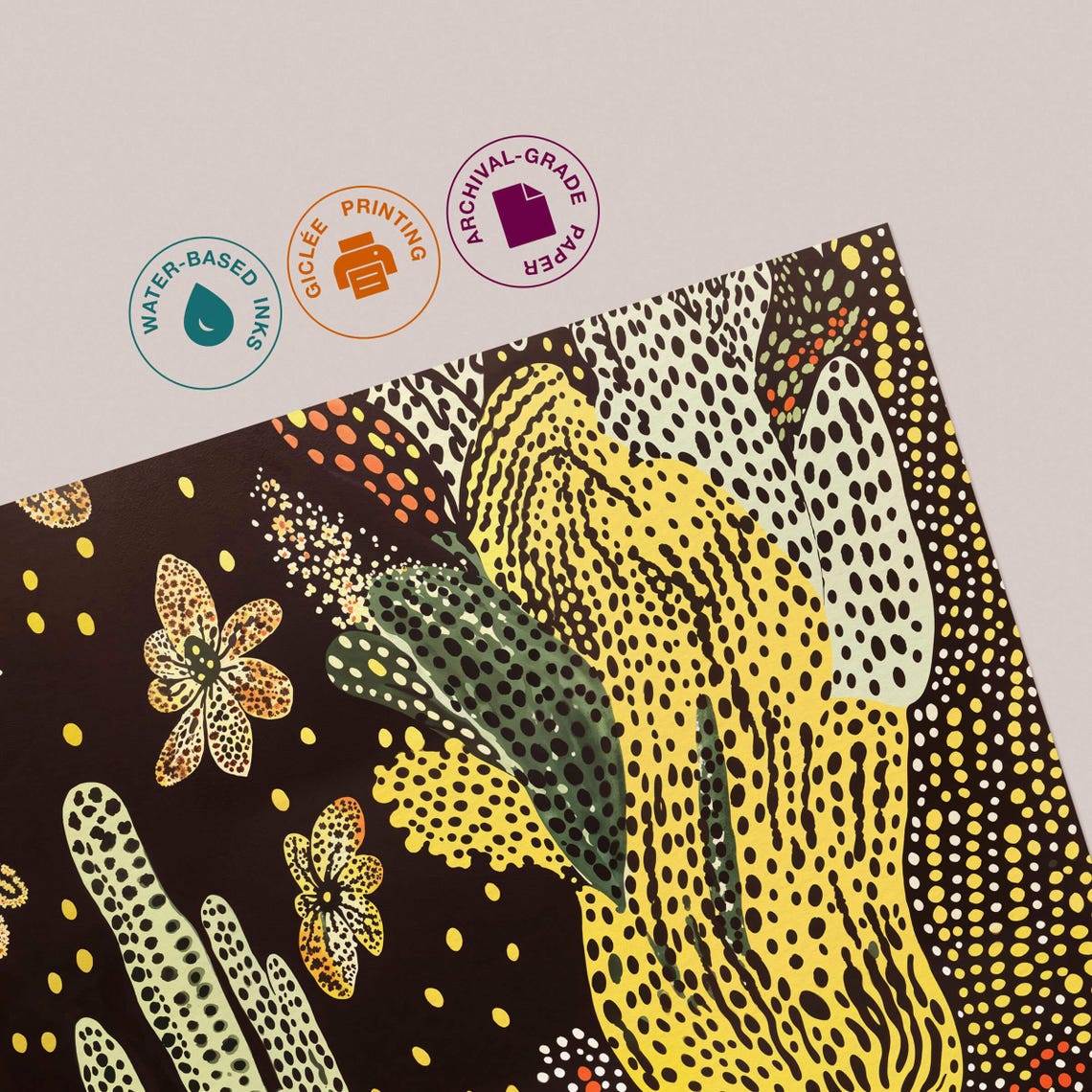 Dotted Cactus Garden Kusama-Inspired Japanese Exhibition Poster - Image 3
