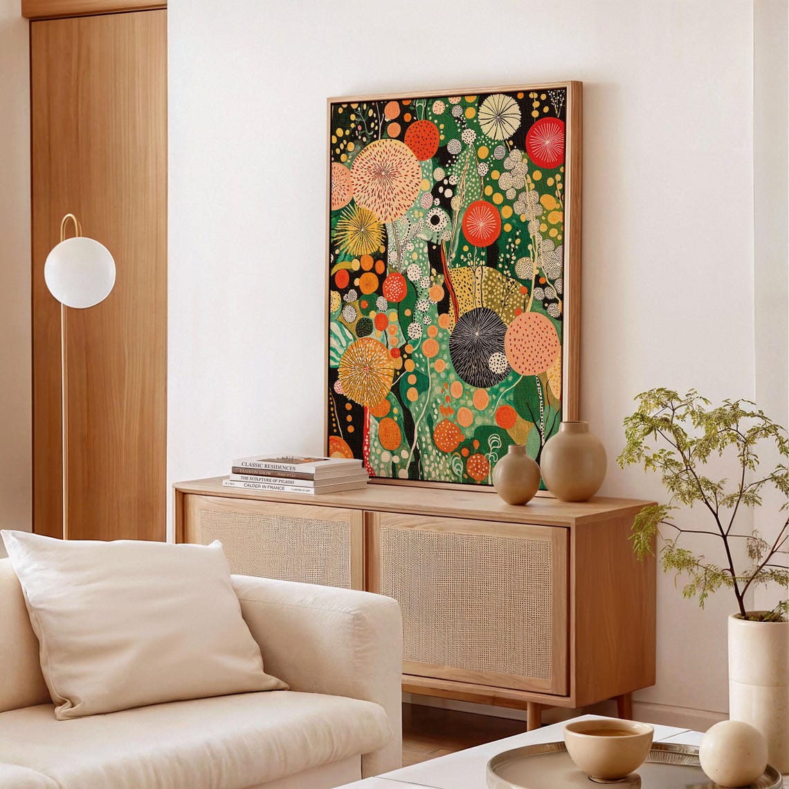 Yayoi Kusama Emerald Meadow Dandelion Bloom Botanical Art Poster - Image 3