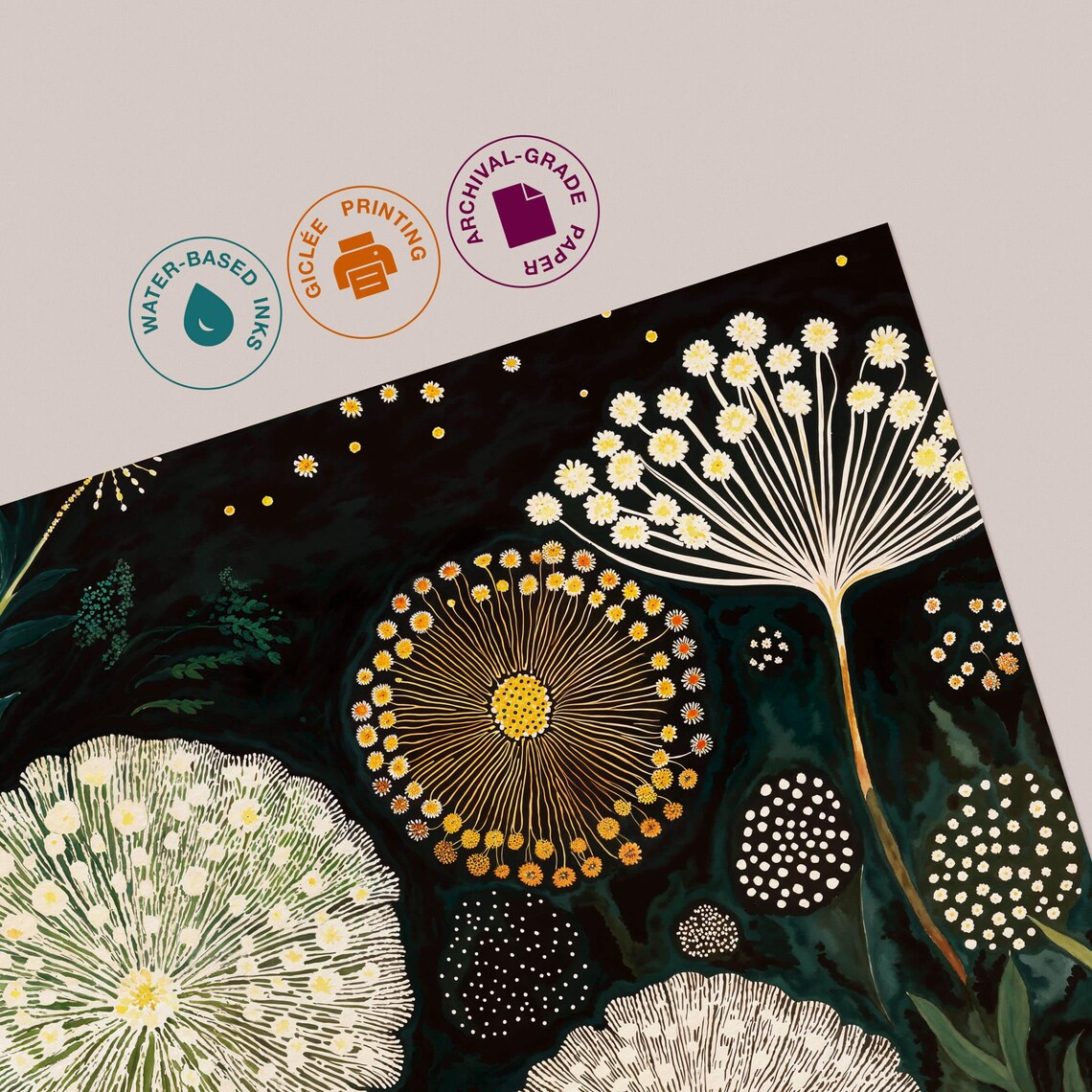 Yayoi Kusama Dandelion Art Print, Japandi Floral - Image 3