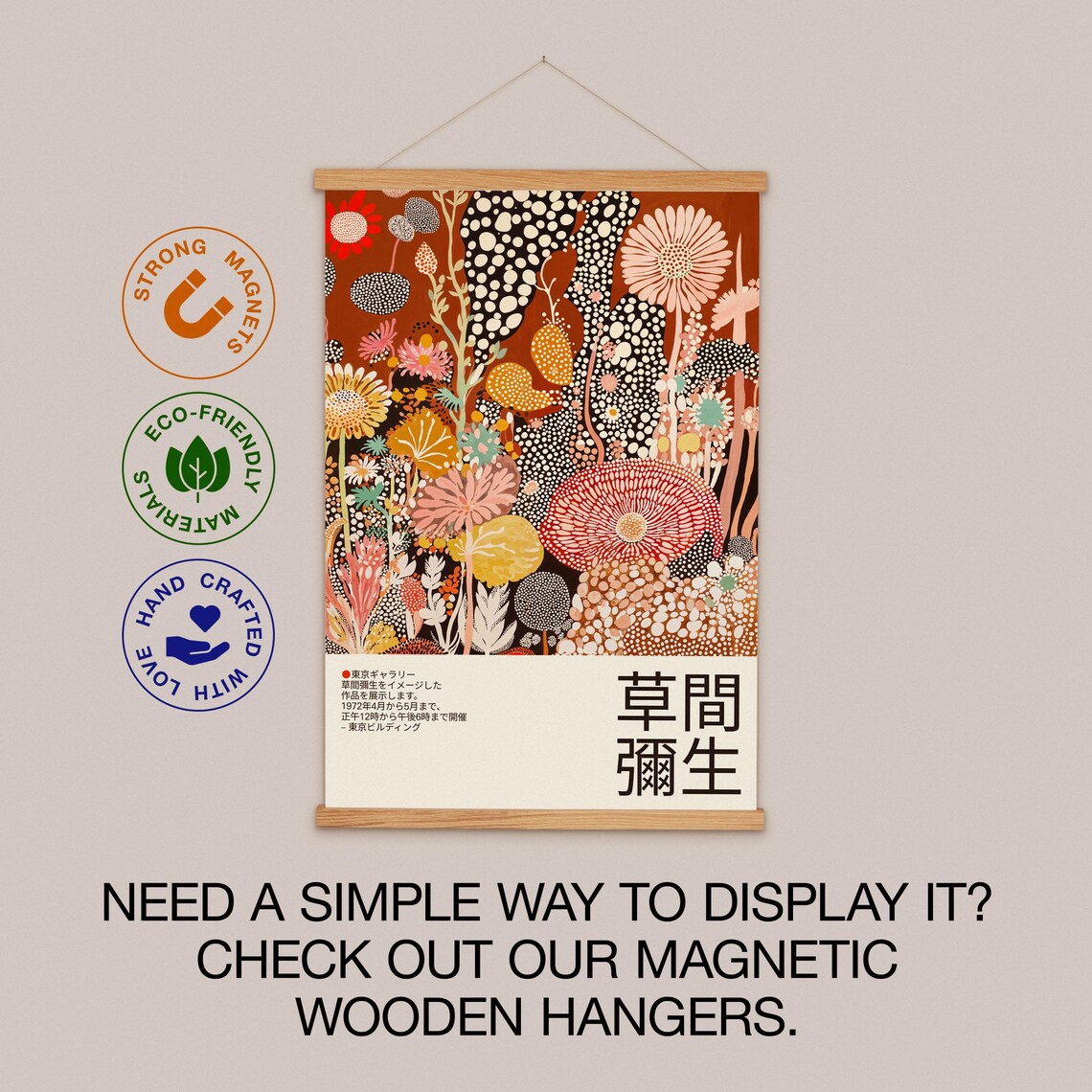 Yayoi Kusama-Inspired Japanese Polka Art Poster - Image 2