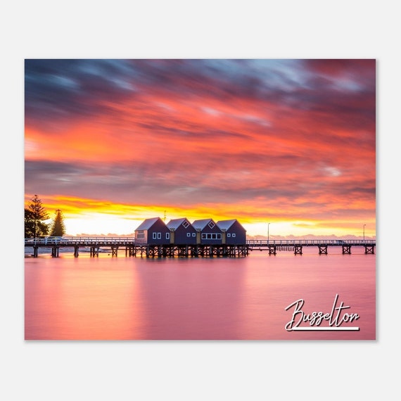 Busselton Jetty Sunset Print Australian Travel Poster