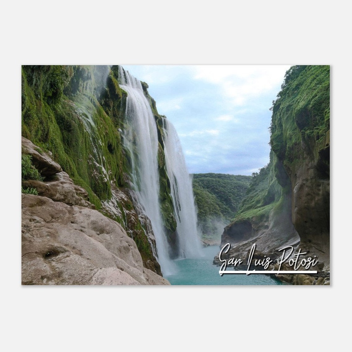 San Luis Potosi Mexico Waterfall Jungle Travel Photography Poster