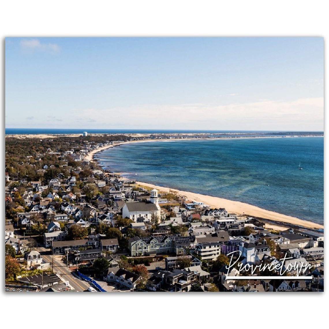 Provincetown Aerial Coastal Town Beach New England Cape Cod Poster