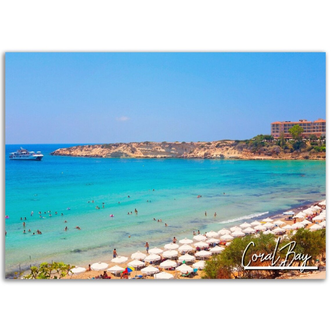 Coral Bay Travel Poster Turquoise Beach Print