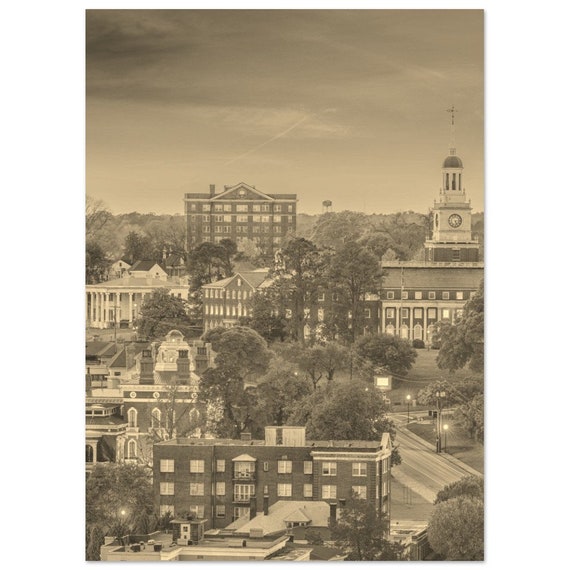 Vintage Macon Georgia Print Sepia Cityscape Photo
