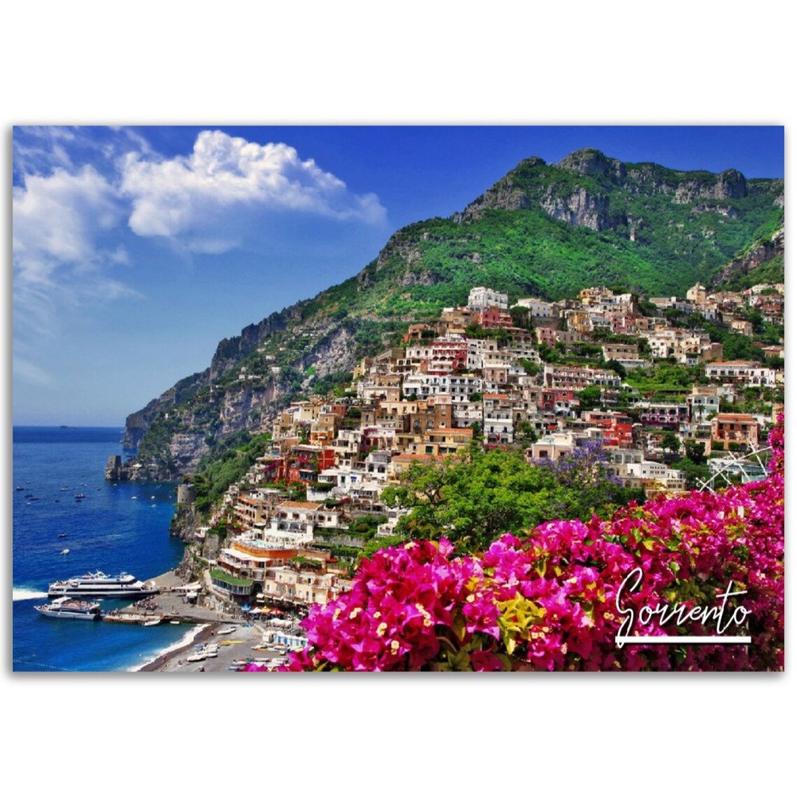 Sorrento Italy Colorful Cliffside Amalfi Coast Travel Photo Poster