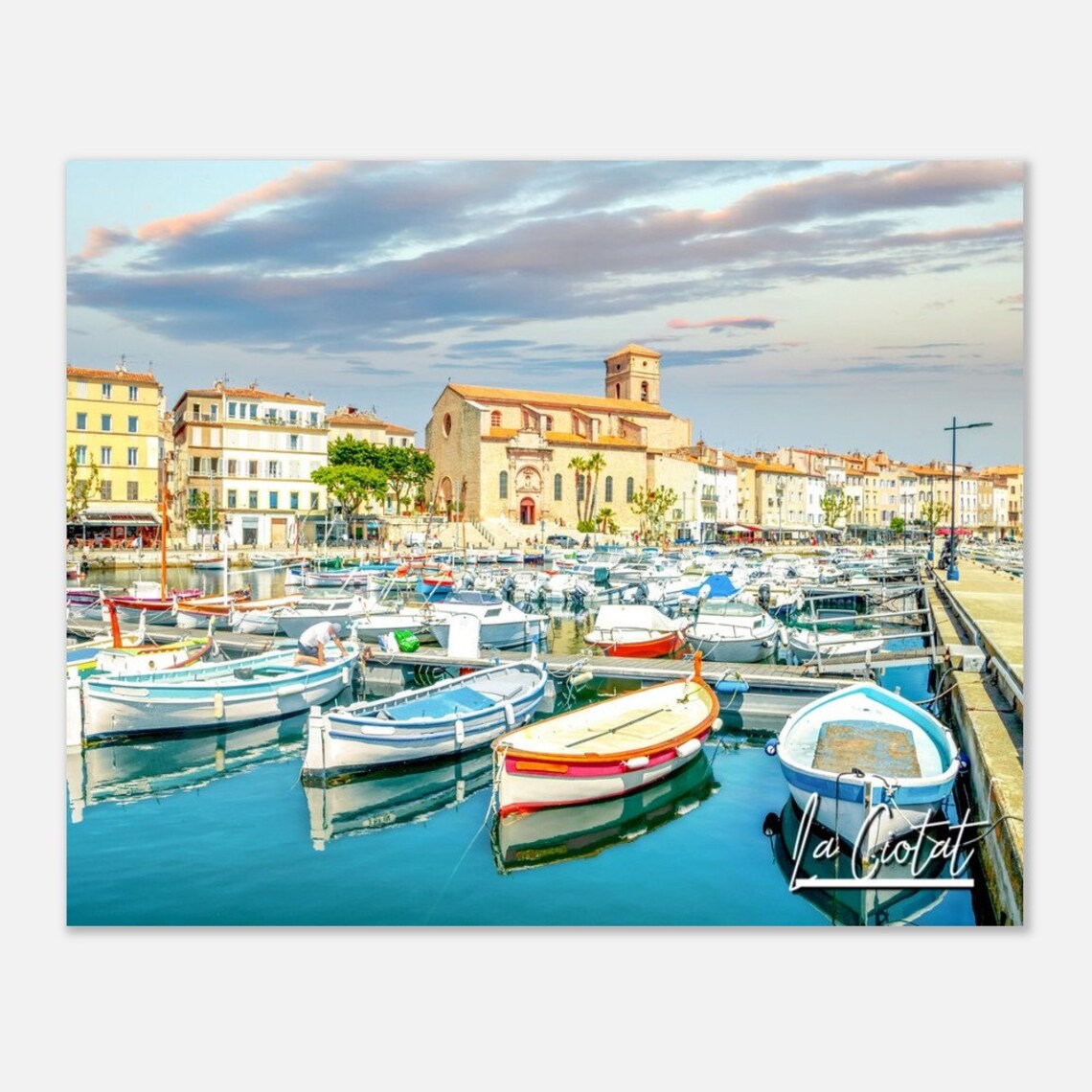 La Ciotat France Coastal Harbor Boats Travel Photography Poster