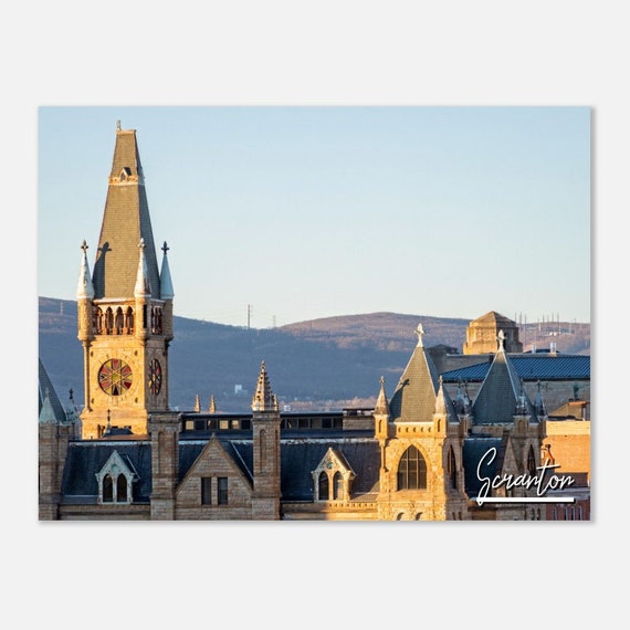 Scranton Pennsylvania Skyline Poster Cityscape Travel Photo Print