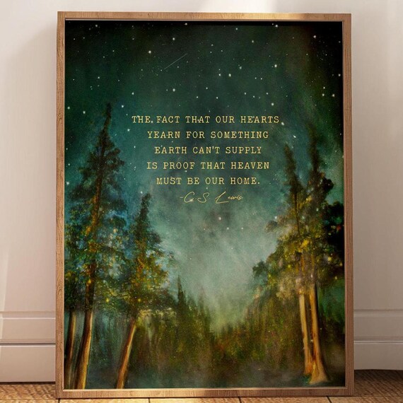 C.S. Lewis Quote Art Print, Christian Wall Art