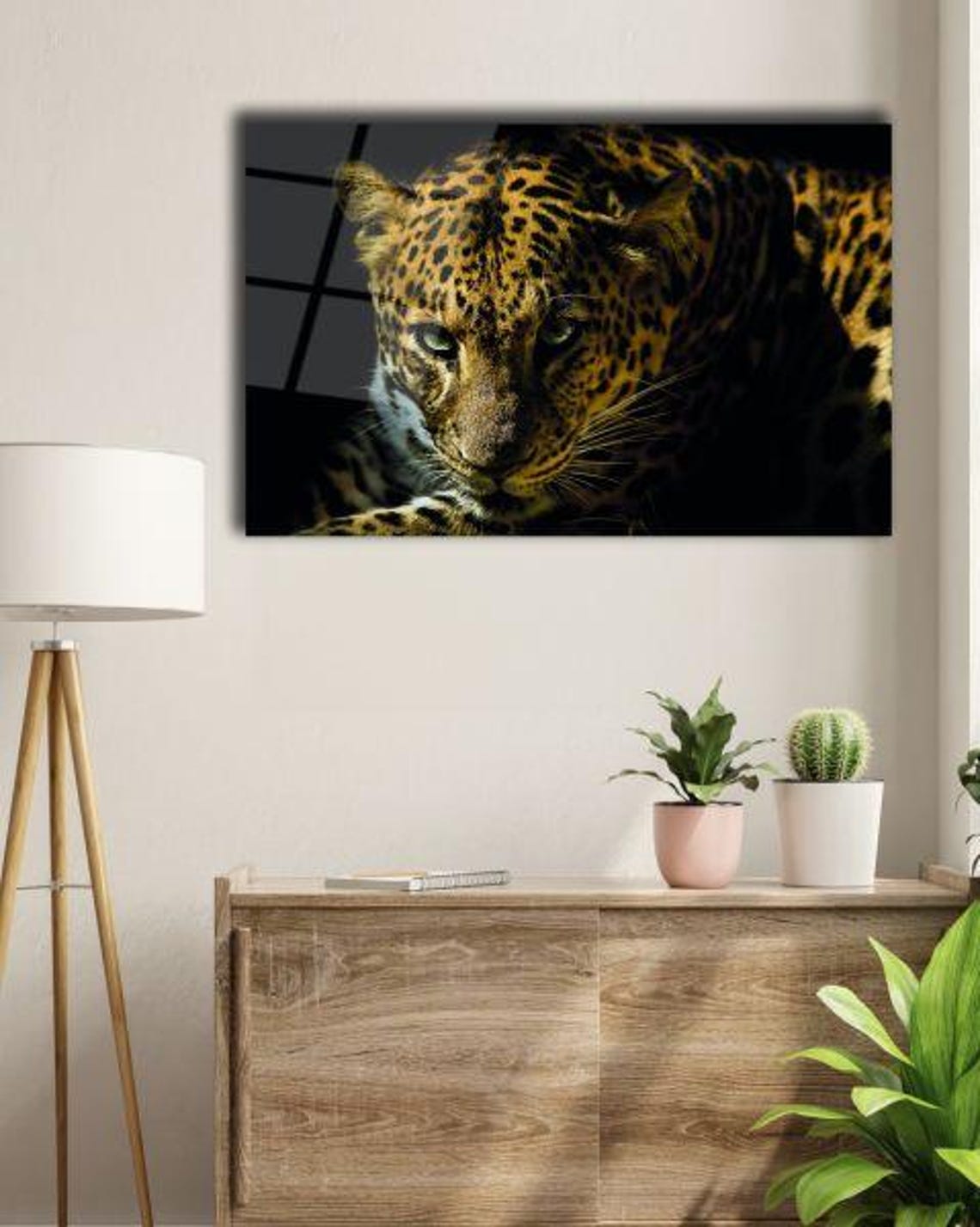 Majestic Leopard Close Up With Intense Gaze Dark Wildlife Poster - Image 3