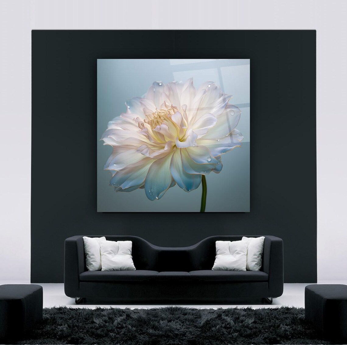 Elegant Dahlia Flower Wall Art Tempered Glass Print Modern Floral Decor Luxury Glass Wall Art For Home And Office - Image 3