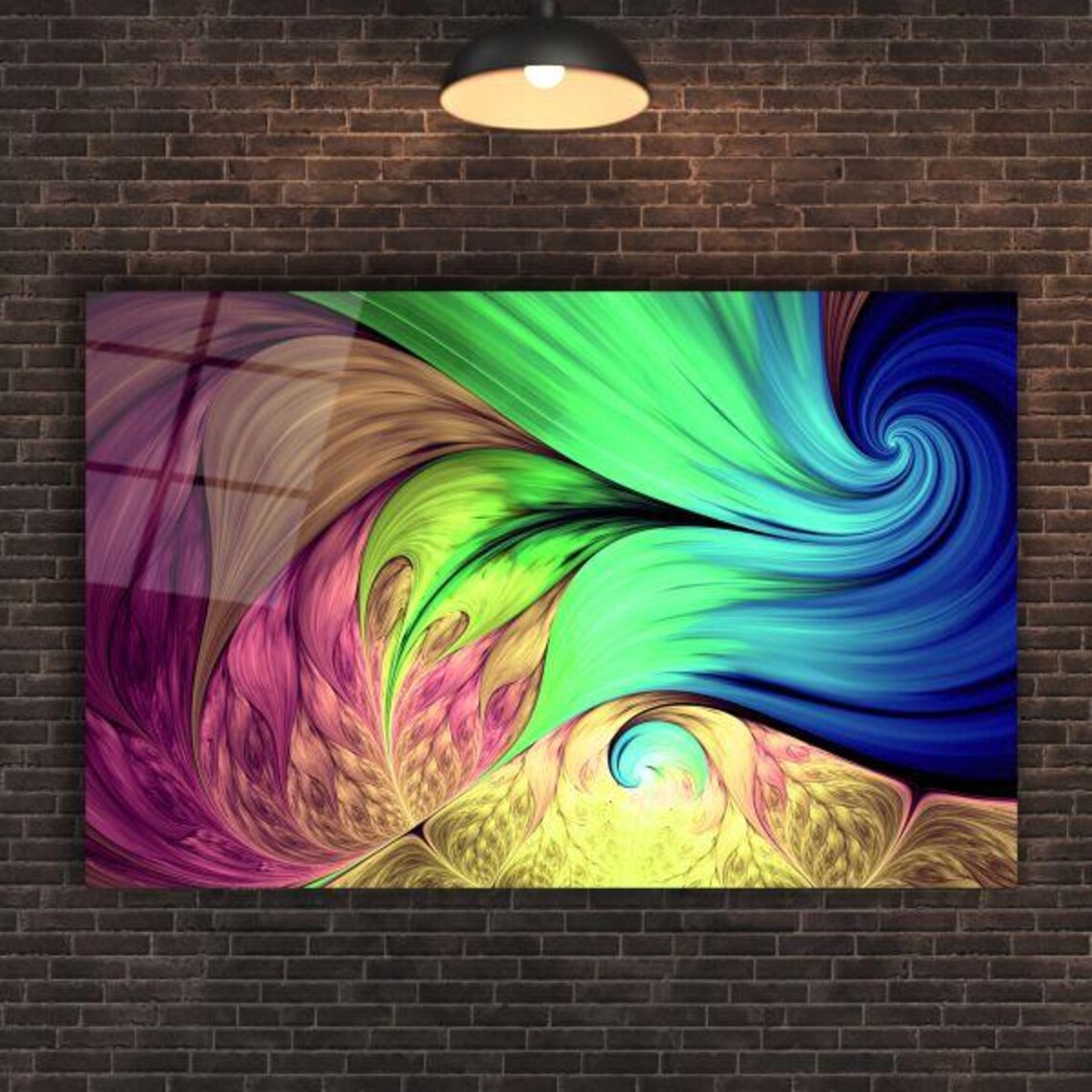 Color Fusion Abstract Swirl Vivid Multicolor Contemporary Poster - Image 2