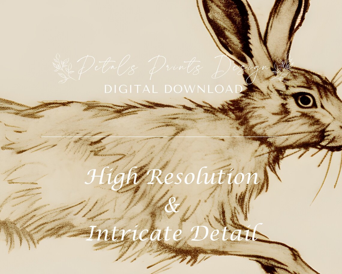 Vintage Spring Rabbit Art Print, Rustic Easter - Image 3