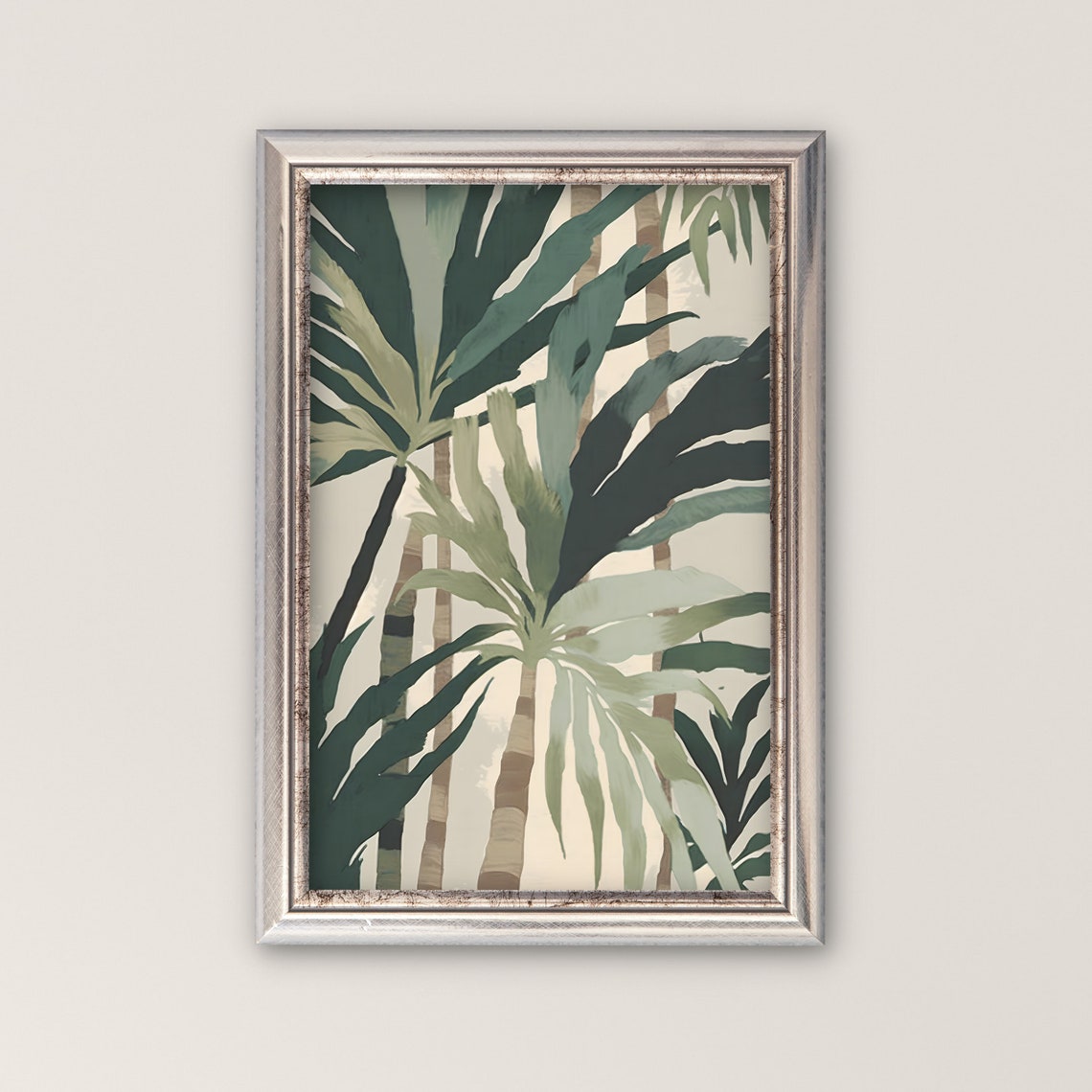 Boho Palm Tree Watercolor Painting Botanical Wall Art