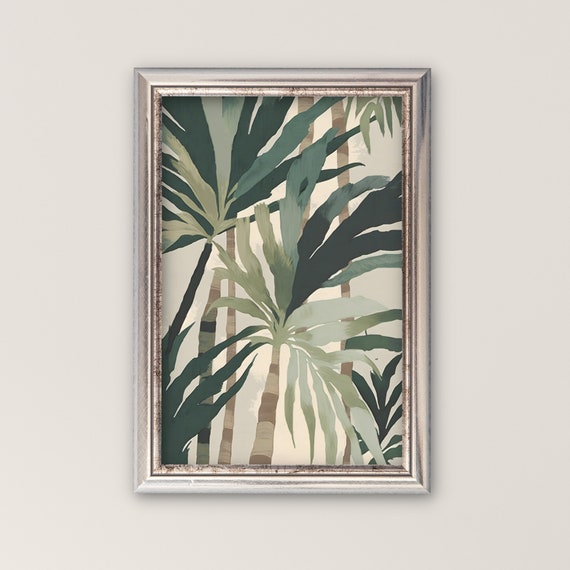 Boho Palm Tree Watercolor Painting Botanical Wall Art