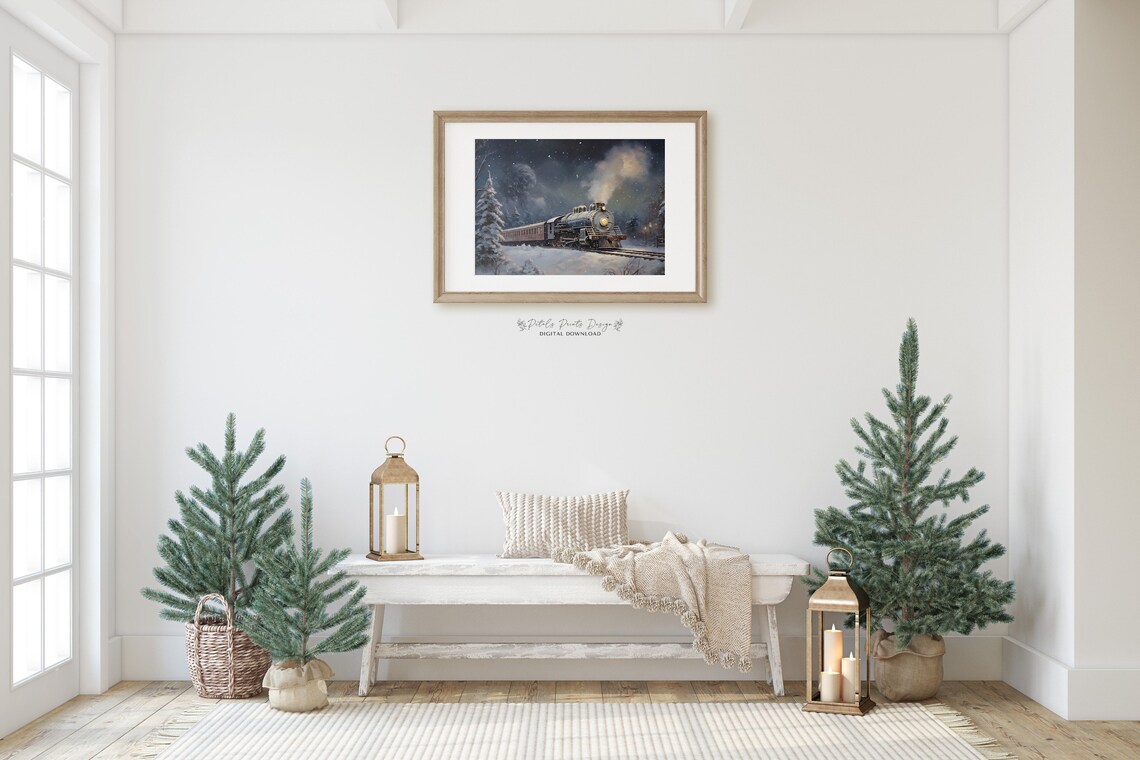 Christmas Wall Decor Rustic Christmas Art Poster - Image 2