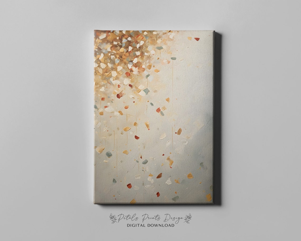 Falling Confetti Abstract Celebration Pastel Confetti Dots Poster - Image 4