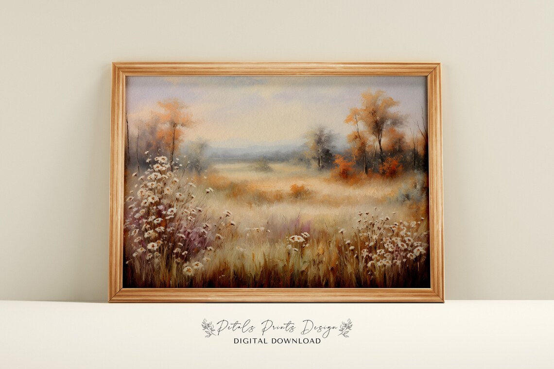 Vintage Autumn Countryside Landscape Art Print