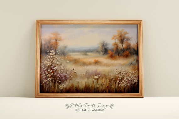 Vintage Autumn Countryside Landscape Art Print
